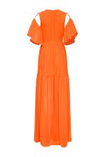 Cold-Shoulder Gown Dress ST-5054 Fluo Orange - Image 2