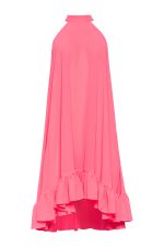 Flared Halter-neck Dress ST-5058 Fluo Pink