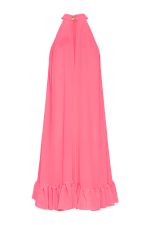 Flared Halter-neck Dress ST-5058 Fluo Pink - Image 2