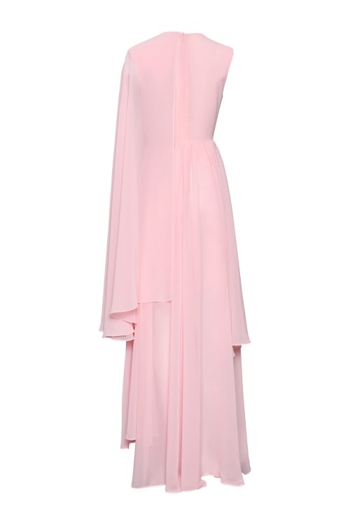Asymmetric Pleated Dress ST-5063 Pink Mous - Image 2