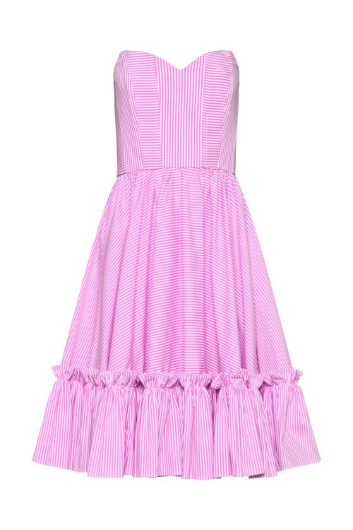 Bustier Dress ST-6019 Pink Stripe - Image 1