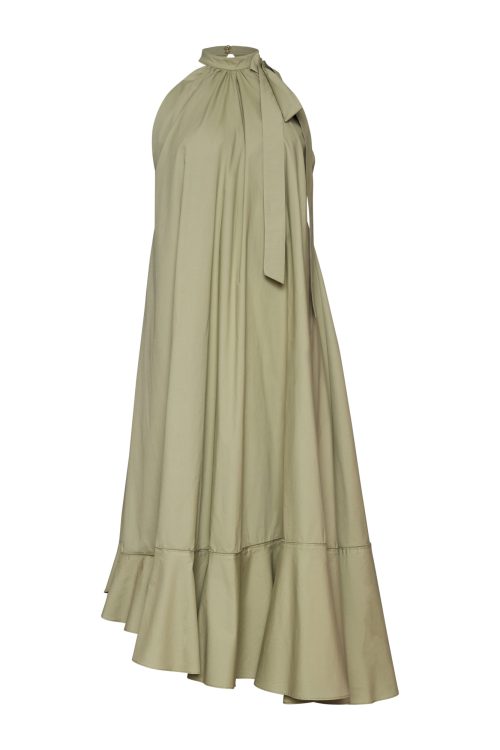 Asymmetric Midi Dress ST-6020 Olive - Image 1