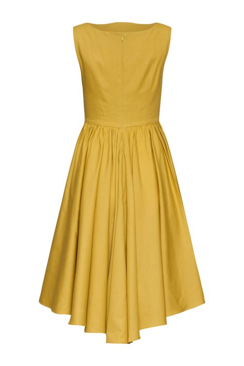 Pleated Dress ST-6028 Ochra - Image 3