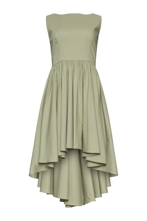 Pleated Dress ST-6028 Olive - Image 1
