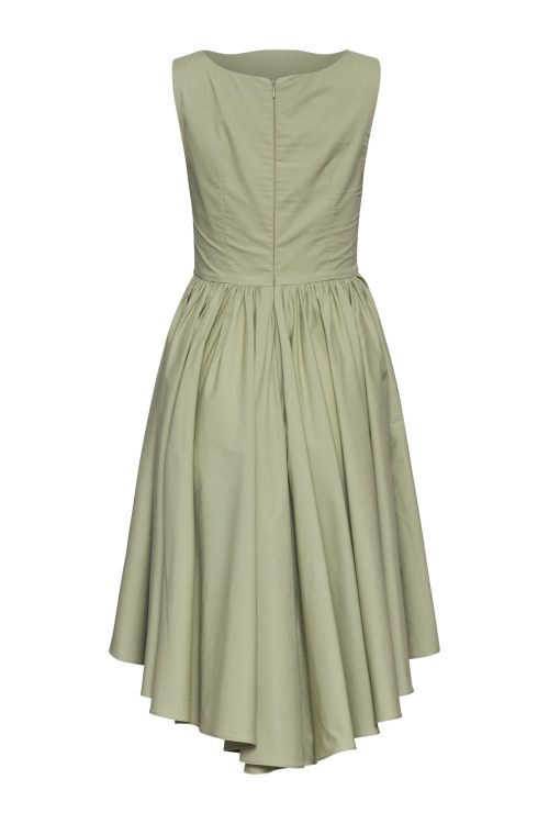 Pleated Dress ST-6028 Olive - Image 3