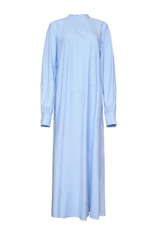 Long-sleeve Maxi Dress ST-6030 Blue Stripe - Image 1