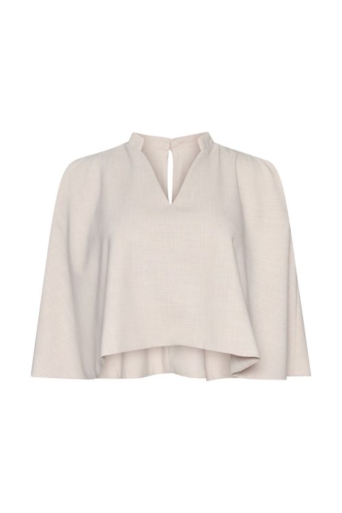 V-neck Crop Top ST-6032 Nude - Image 1