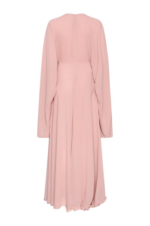 V-Neck Dress with Flowing Sleeves ST-5023 Pink - Image 2