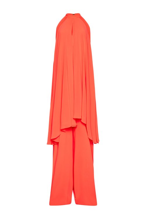 Drape Jumpsuit ST-5064 Fluo Orange - Image 1