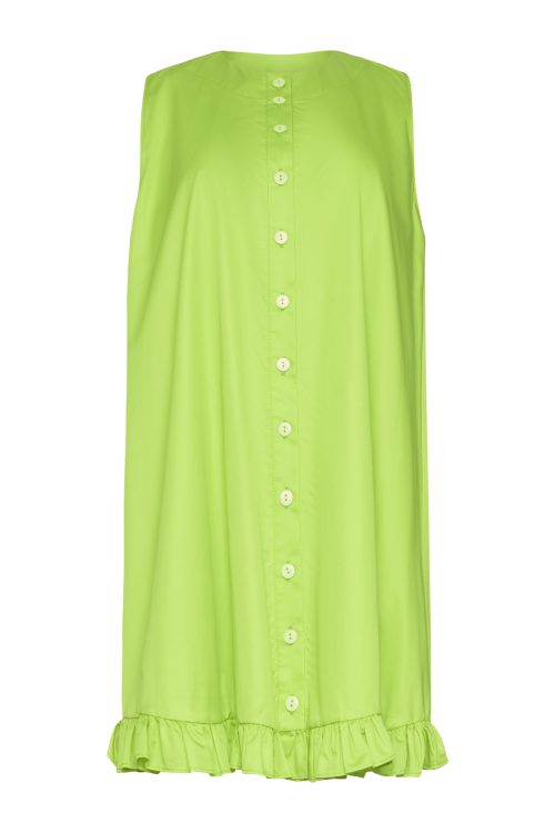 Loose-fitting Straight Dress ST-6054 Lime - Image 1
