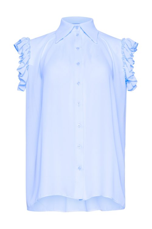 Ruffled Shirt ST-6077 Ciel - Image 1