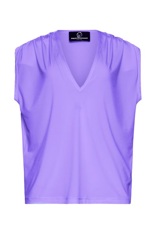 V-neck Blouse ST-6084 Lavender - Image 1