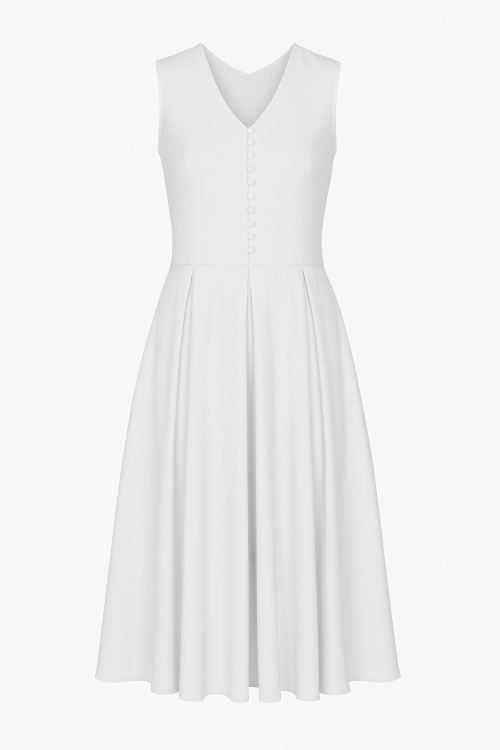 ST-1 Romantic Midi Dress - White - Image 3