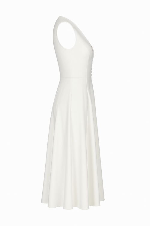ST-1 Romantic Midi Dress - White - Image 4