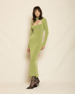 Elegant Open-Back Maxi Dress ST-0185 Lime - Image 2