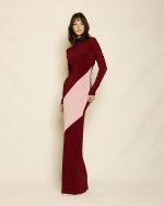 Sleek Maxi Dress ST-0189 Bordo - Dusty Pink - Image 2