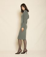 Open - Back Midi Dress ST-0184 Olive - Image 2