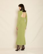 Elegant Open-Back Maxi Dress ST-0185 Lime - Image 3