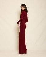 Sleek Maxi Dress ST-0189 Bordo - Dusty Pink - Image 3