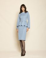 Elegant Peplum Dress ST-0144 Light Blue
