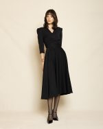 Elegant Midi Dress ST-0145 Black - Image 2