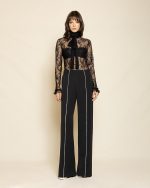 High - Waist Wide - Leg Trousers ST-0146 Black