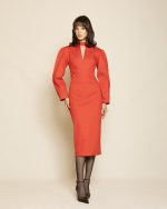 Elegant Midi Dress ST-0179 Red