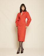 Elegant Midi Dress ST-0179 Red - Image 2