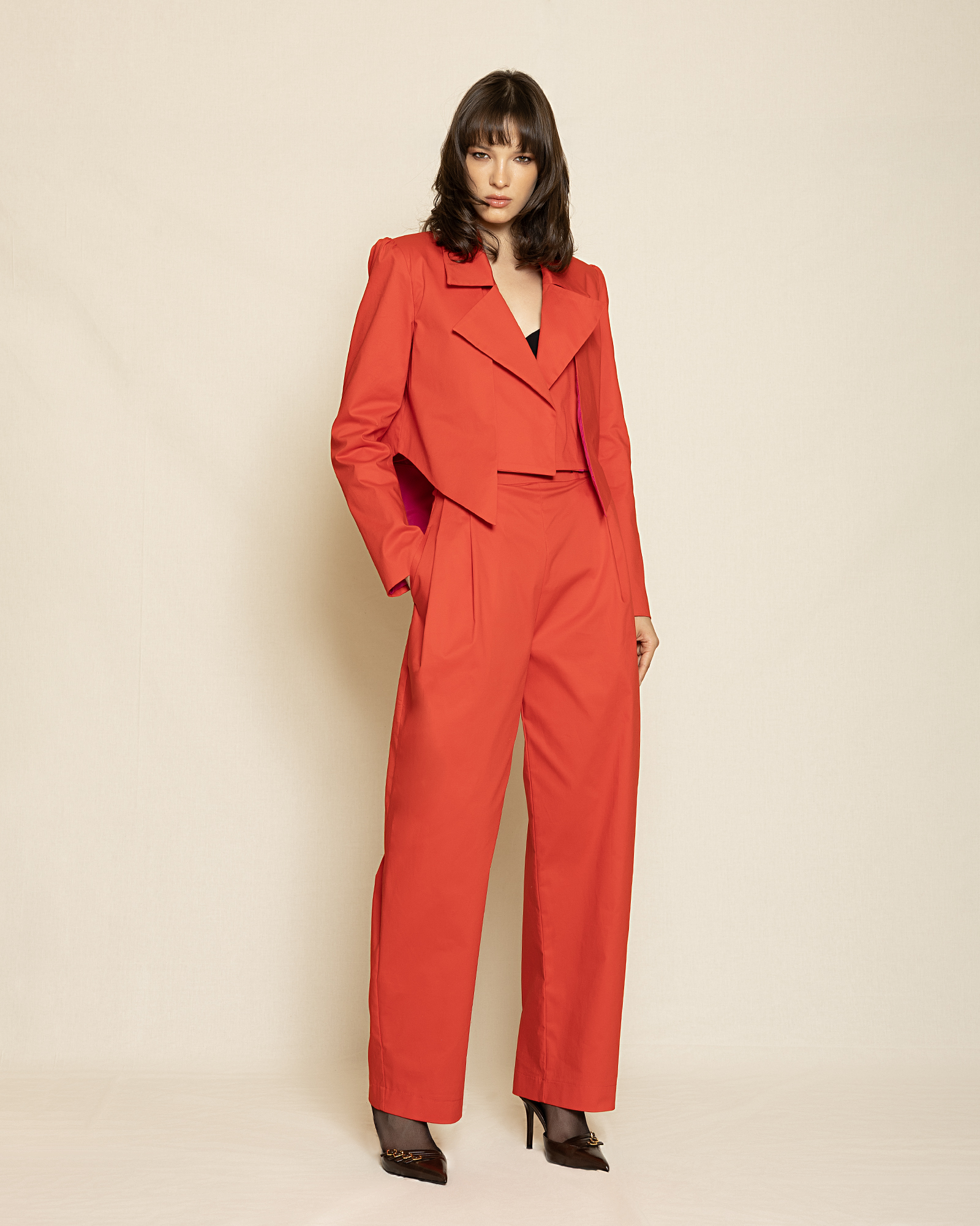 0181, 0163 Statement Tailored Blazer ST-0181 Red - Image 1