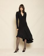 Asymmetric Midi Dress ST-0182 Black