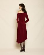 Timeless Midi Dress ST-0186 Bordo - Image 3