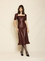 Midi Dress with Square Neckline ST-0121 Olive Green - Image 3