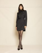 Pinstripe Mini Dress ST-0150 White