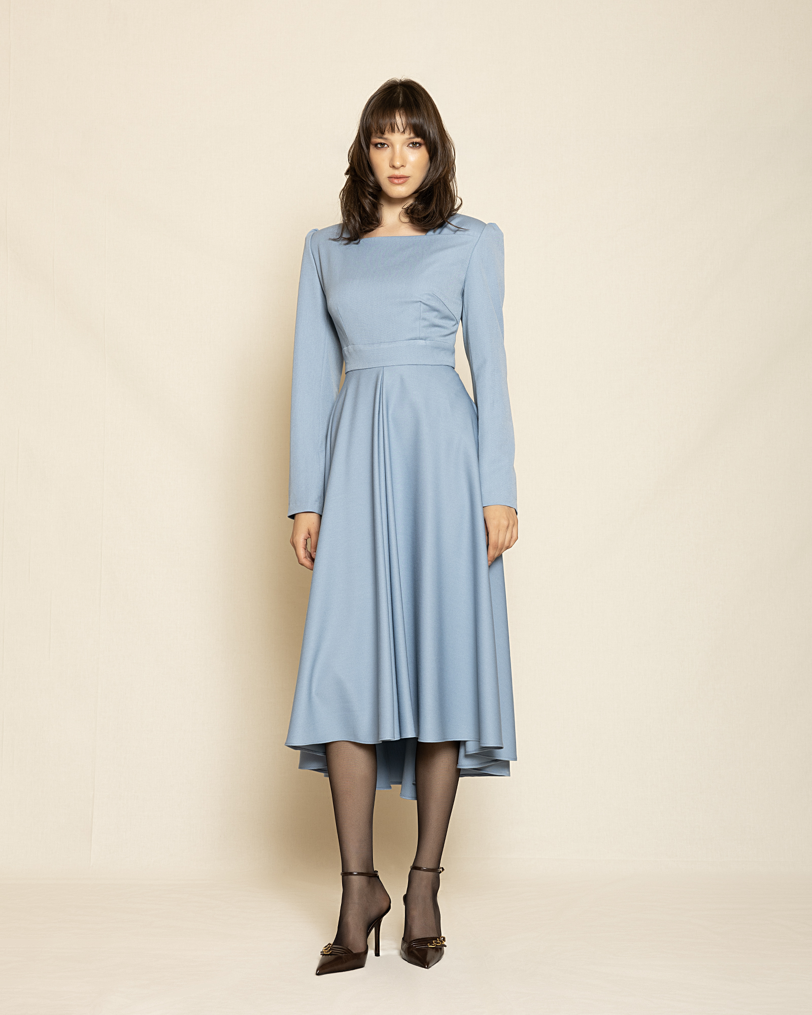 stefanoudakis_2025090616787 Timeless Midi Dress T-0153 Light Blue - Image 1