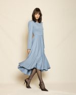 Timeless Midi Dress T-0153 Light Blue - Image 2