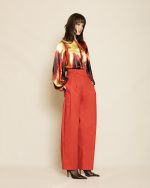 High - Waist Wide - Leg Trousers ST-0163 Red - Image 2