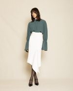 Elegant Blouse with Statement Bell Sleeves ST-0162 Sage Green