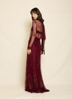 Flowing Lace Maxi Skirt ST-0107 Bordo - Image 2