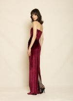 Velvet Grace Gown ST-0113 Bordo - Image 2