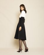 Pure Contrast Midi Dress ST-0149 Black - White - Image 2