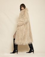 Long Shaggy Fur Coat ST-0172 Beige - Image 3
