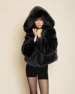 Hooded Fur ST-0173 Black
