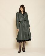 Cropped Detail Trench Coat ST-0132 Olive Green - Image 2