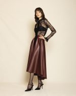 Statement Midi Skirt ST-0122 Bordo