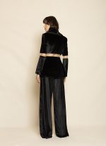 Velvet Flared Trousers ST-0108 Black - Image 3