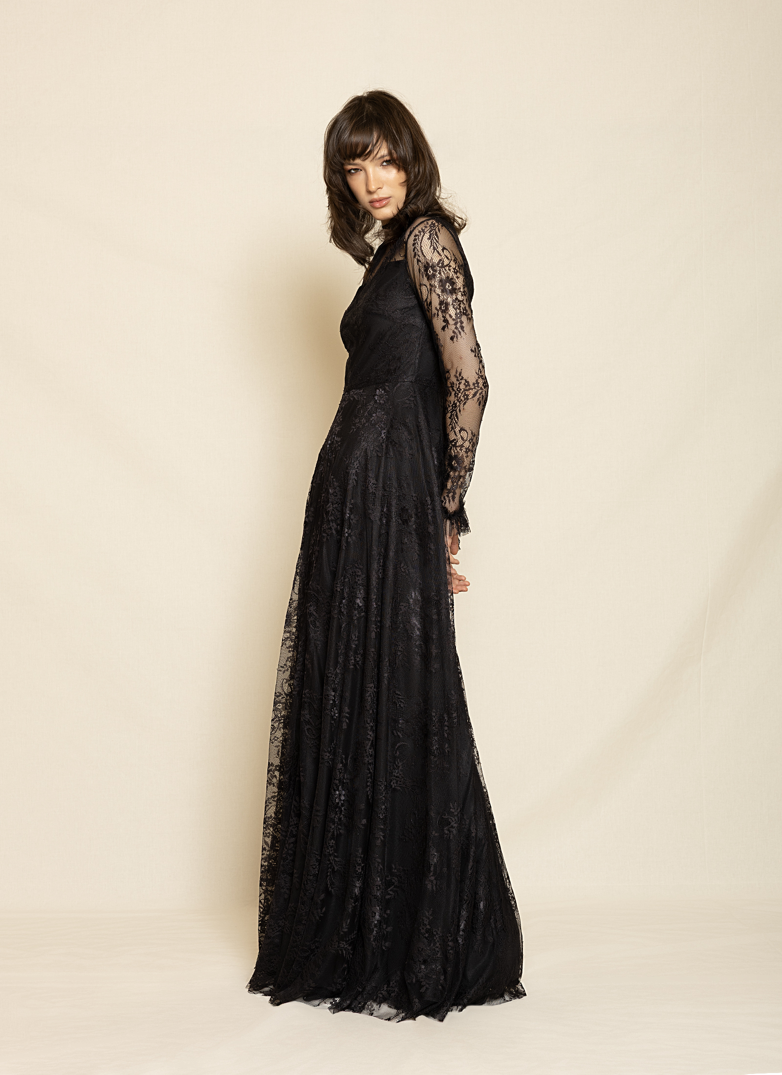 stefanoudakis_2025090615431 Lace Maxi Dress ST-0137 Black - Image 1