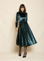 Emerald Velvet Midi Dress ST-0110 Green