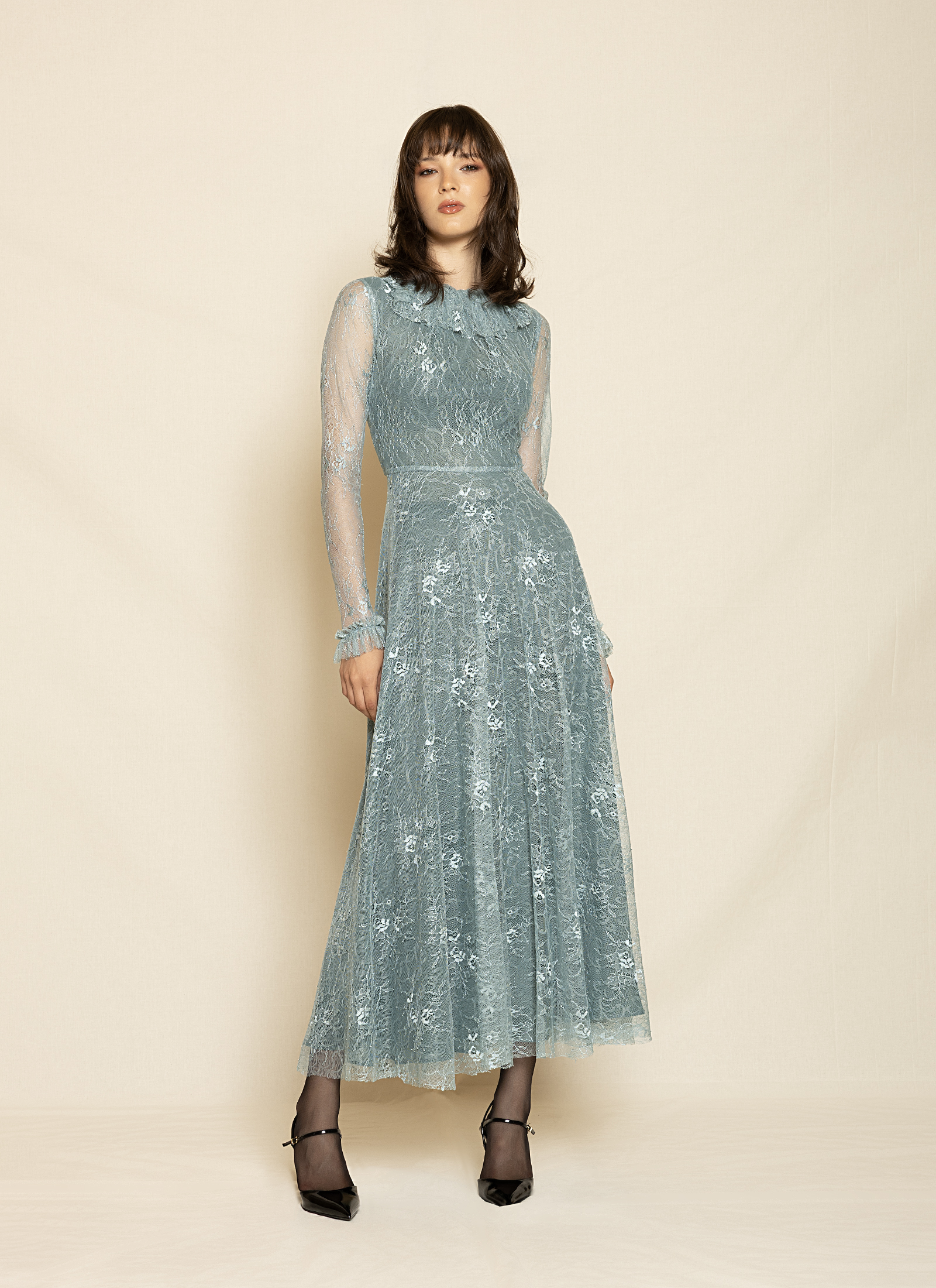 stefanoudakis_2025090615569 Ethereal Lace Maxi Dress ST-0130 Mint Green - Image 1