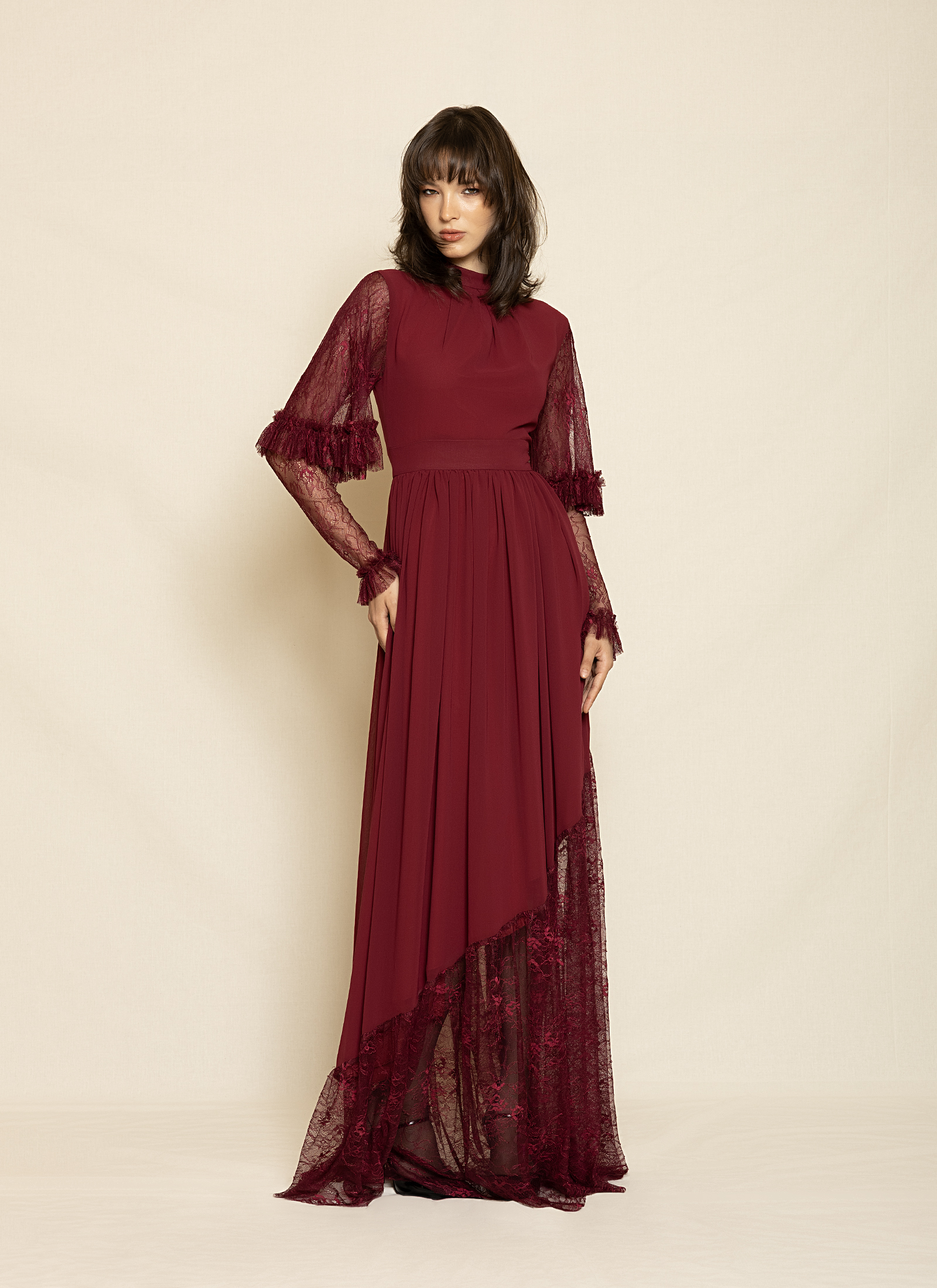 stefanoudakis_2025090615619 Enchanted Lace Gown ST-0136 Bordo - Image 1