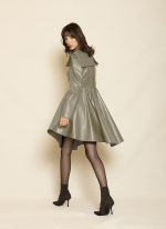 Power Shoulder Leather Mini Dress ST-0129 Black - Image 2